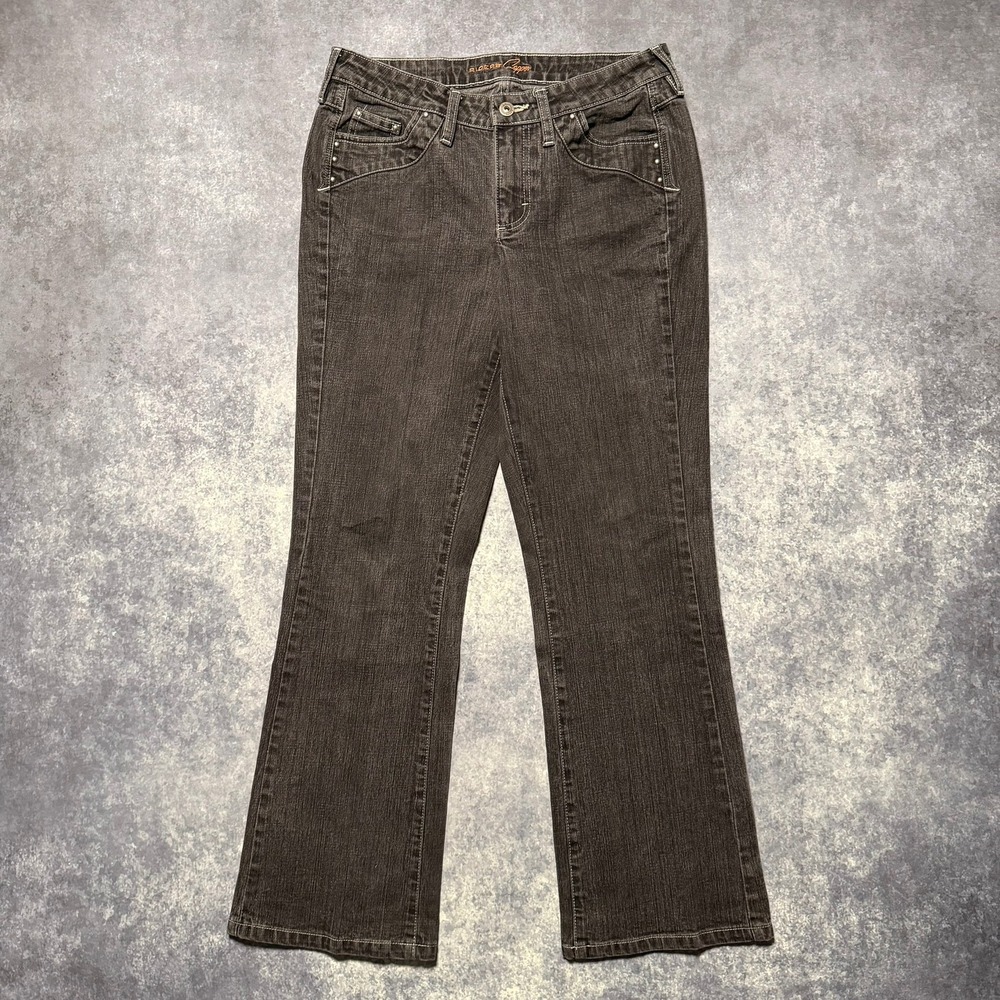 Riders by Lee Copper Jeans Womens 7/8P Gray Bootcut Studded Mid Rise Stretch 8P